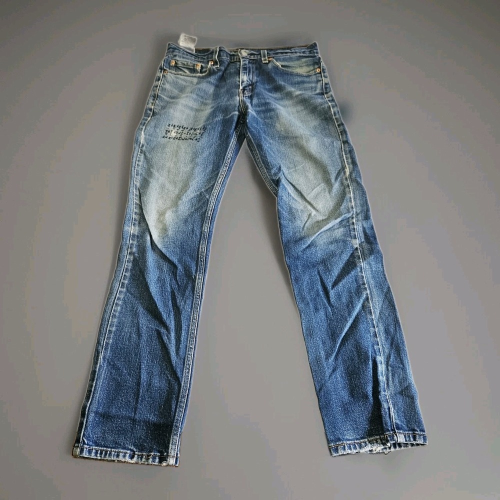 Levis Strauss 511 Jeans Slim Straight Blue Stretch Distressed Mens Size 30x30